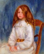 Ренуар Девочка сдит на синем фоне 1890г